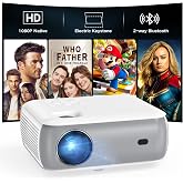 GROVIEW Native 1080P Bluetooth Projector, Home Theater Movie Mini Portable Projector with Built in Speaker, Compatible with PS5/Switch/USB for Bedroom Outdoor Indoor Use