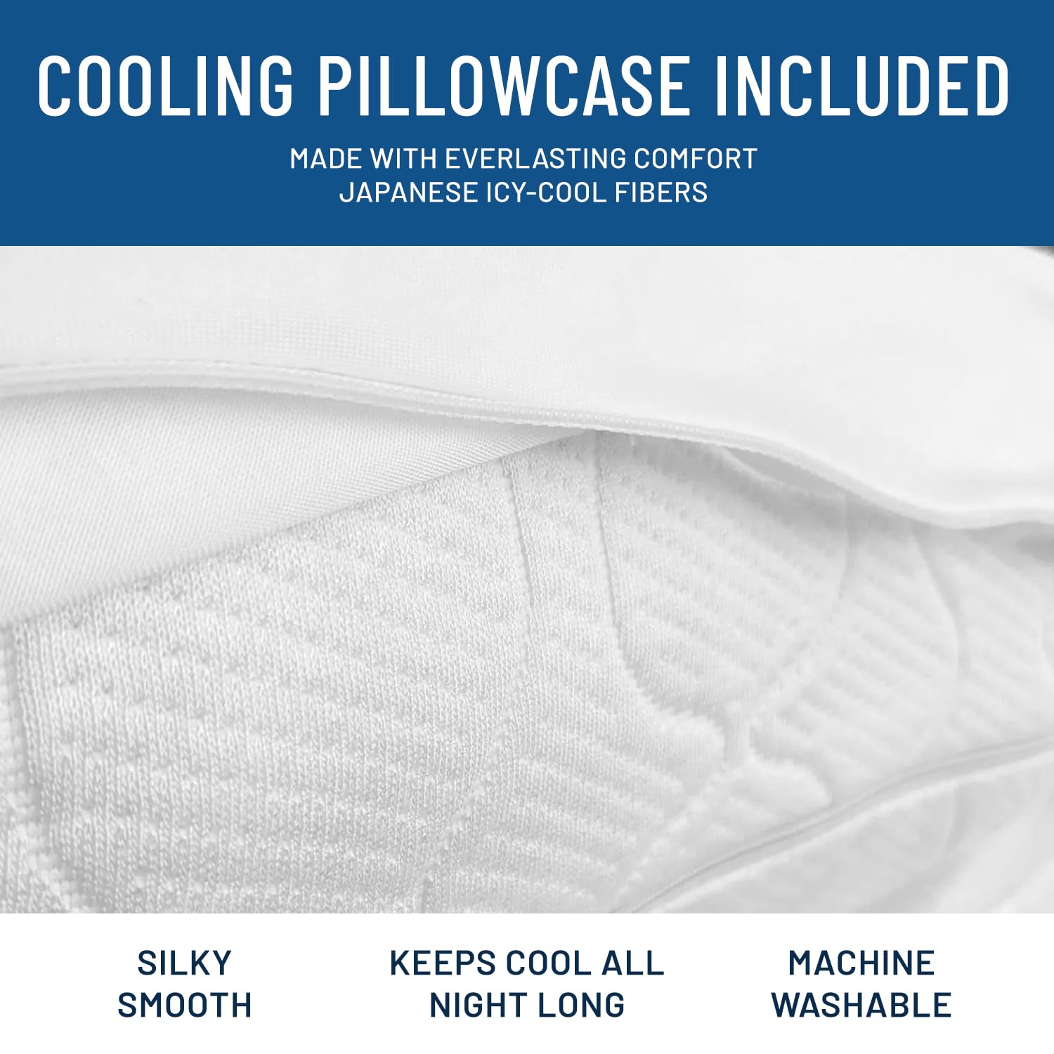 Everlasting Comfort Shredded Memory Foam Pillows with Adjustable Loft - 2X Better Cooling - Japanese Cooling Fiber Pillow Case - Hypoallergenic Pillows for Side Sleepers (King)