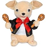 Cuddle Barn Chuey Bamba Singing Chihuahua Animated Plush w/Maracas - 12 in | Sings "La Bamba", Shakes Maracas, Mouth Moves, Body Sways, Mariachi Outfit, Batteries Included, Gift for Kids and Adults