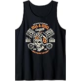 Motorcycle Skull and Piston Crossbones for Men Biker Tank Top
