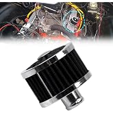 RYANSTAR RACING 23mm High Flow Vent Valve Cover Breather Filter Black | 23mm high flow breather filter compatible with universal car air intake systems, valve covers