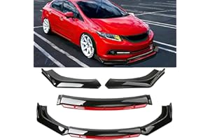 DREAMOTOR Universal Car 4 PCS Kit Front Bumper Lip Spoiler Splitter Front Bumper Lip Splitter Body Kit Compatible with Honda Civic Accord Toyota Corolla Hyundai Cadillac CTS Nissan Altima Ford Mazda
