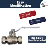 Pipestation 15mm Isolation Valve 2 Pack Red Blue Lever Compression Fitting WRAS view 2
