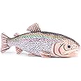 Simulation Rainbow Trout Plush Toy - 17”Realistic Colorful Rainbow Trout Fish Plush Stuffed Toys Figure, Super Soft Depth Ocean Animals Plush Dolls for Kids Stuffed Model Toys, Gifts for Kids