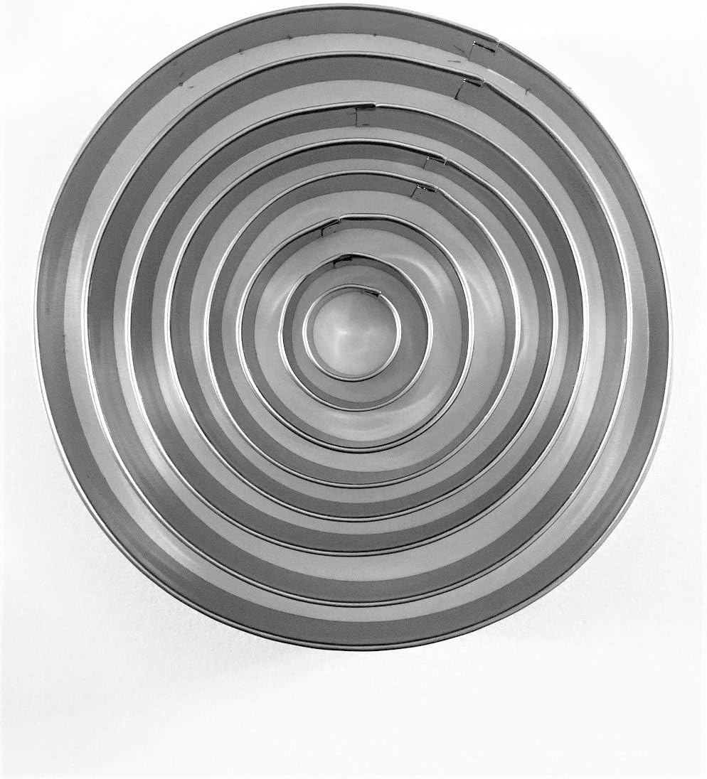 Round Modern Flower Cookie Cutter 8 Piece Set by First Impressions Molds for Cake Decorating Gumpaste Flowers