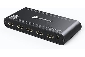 gofanco Prophecy Intelligent 1x4 HDMI Splitter 4K 60Hz HDR – 4K @60Hz 4:4:4, 18Gbps - Auto Scaling, HDMI 2.0a, HDCP 2.2, 3D, EDID, Cascadable, Firmware Upgradable - 4 Port, 1 in 4 Out, TAA Compliant