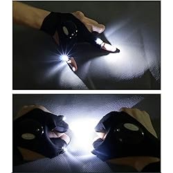 XIANGZHU 2 Pairs Flashlight LED Gloves, Fingerless