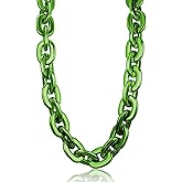LCPQMZGH Jumbo Plastic Chain Necklace Hip Hop Rapper Gold Chain for Party Costume Accessory, 31.5Inch/35.4Inch/39.4Inch