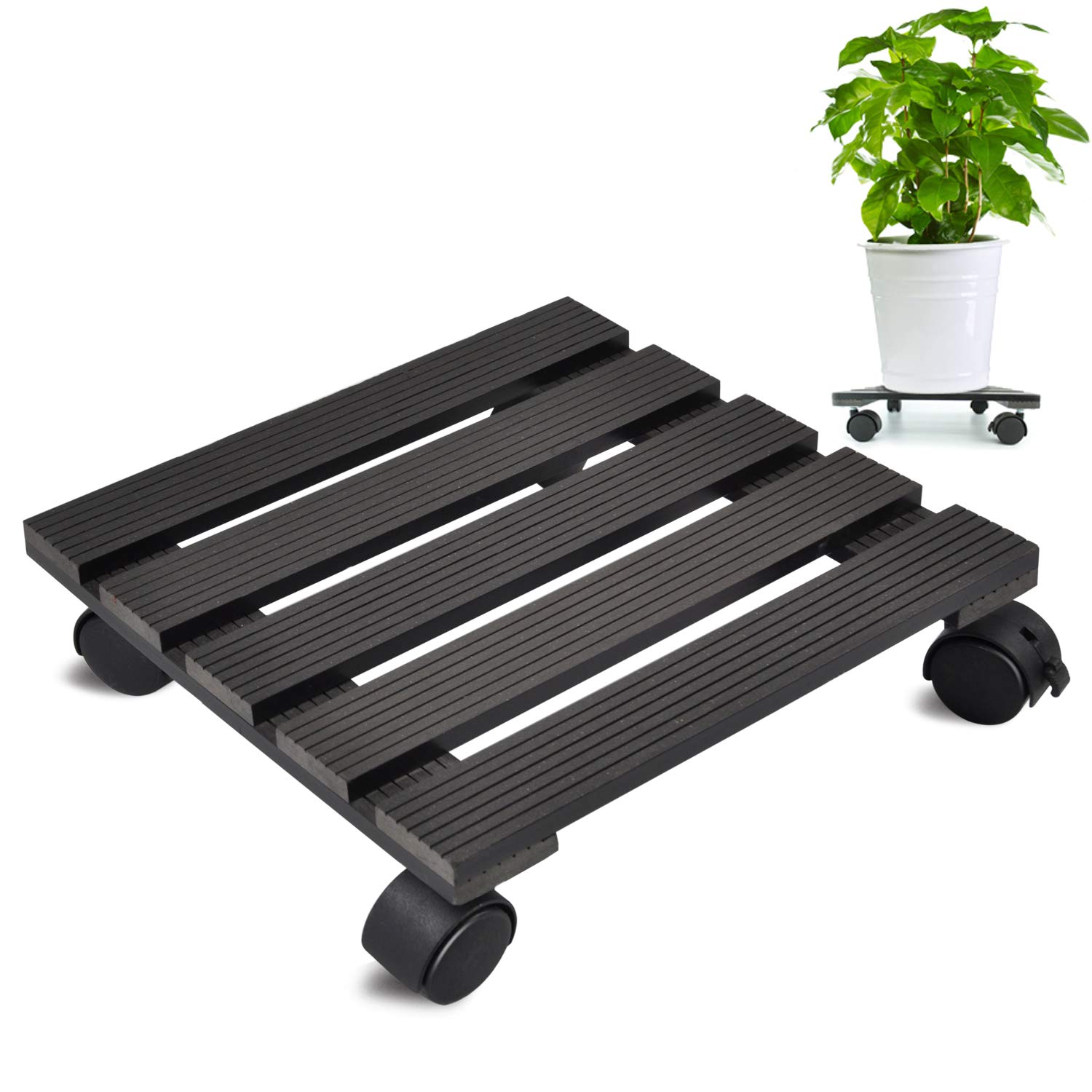 Plant Pot Stand 360' Adjustable Wheels Modern Plants Caddy Indoor