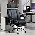 Gioiossegiola Massage Office Chair with Heat and 8 Vibration Points Big and Tall Executive Office Chair with Adjustable Headrest, Extra Wide Seat, Footrest, Padded Armrests, Reclining High Backrest