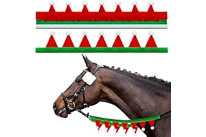 Abbylike 2 Pcs Christmas Rein Covers for Xmas Holiday Horse Costume Accessories