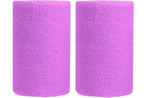 BBOLIVE 4' Inch Wrist Sweatband in 32 Different Neon Colors - Athletic Cotton Terry Cloth - Great for All Outdoor Activity(1 Pair)