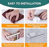 YUET Chrome Wall Mounted Toilet Roll Holder SUS 304 Self Adhesive No Drilling view 6