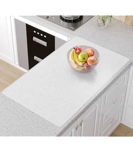 InfiOne Silicone Mats For Kitchen Counter - Non-Slip, Heat Resistant Countertop Protector (78.7" X 24" X 0.08", Translucent)