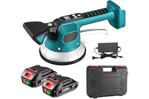 ONEVAN Tile Vibration Tool with 2x2000mAh Battery, Cordless Tile Vibration Leveling Machine with LCD Display, Tile Suction Cup Vibrating Tool, 10 Adjustable Speed