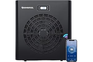 VARMINPOOL 16000 BTU Above Ground Swimming Pool Heater for Pools up to 5400 Gallons, Pool Heat Pump Electric Pool Heater with Smart Inverter and WiFi Control Via App, 110V, Titanium Heat Exchanger