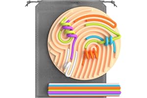 RuRu monkey Sensory Activity Board, Silicone Fidget Toy for Calming, Stress, Anxiety, ADHD & Autism | Silent, No Mess | Kids 3+ & Adults | Includes Portable Travel Bag & 13 Strings