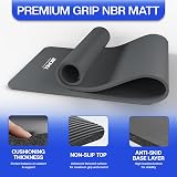 Bionix Extra Thick Yoga Mat 180x60 cm Non Slip with Carry Strap Grey view 2