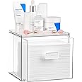 Vtopmart Disposable Facial Towels Storage Drawer Compatible with Clean Skin Club Towel XL,Acrylic Box Hold 50 Count,Stylish a