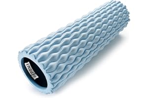 Textured Foam Rollers for Muscle Massage – Medium-Density Back Foam Roller for Back Pain Relief & Muscle Recovery in Legs & Arms – Hollow Foam Roller for Muscle Exercises by PowX, 5.5x17.7 in. (Blue)