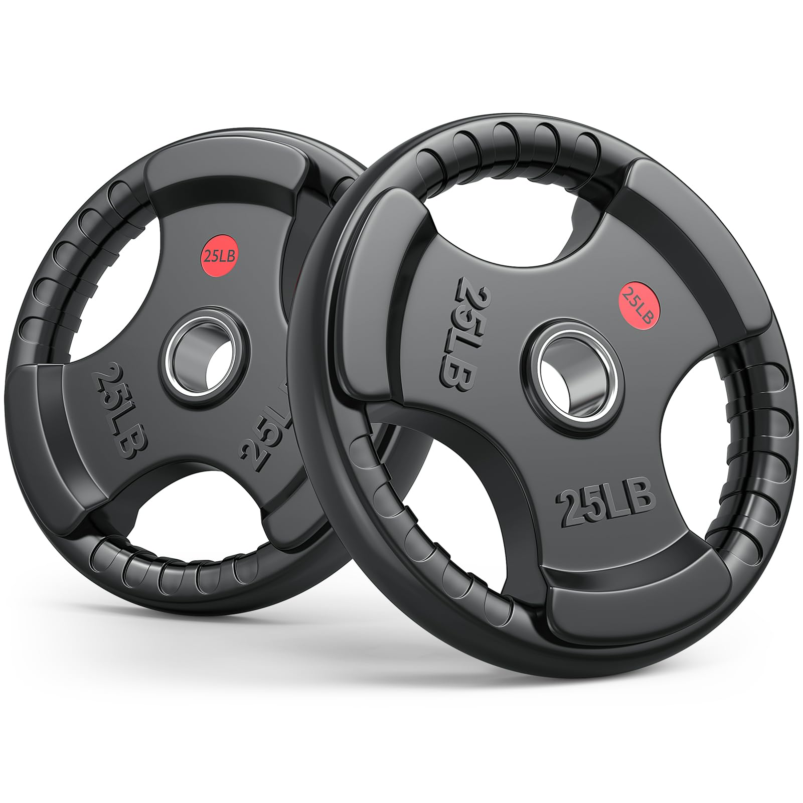 Photo 1 of ****STOCK PHOTO FOR REFERENCE ONLY/ONLY ONE 25LB WEIGHT***GIKPAL 25LBS Weight Plates, 2-inch Olympic Weight Plates for Weight Lifting and Strength Training, Barbell Weight Set for Home Gym (25LBS)