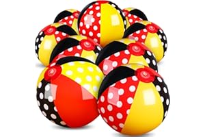Leyndo 12 Pack Themed Beach Ball for Kids 7.87" Bulk for Summer Pool and Beach Game Gifts and Birthday Party Supplies and End of The Year Class Party Decorations Favor