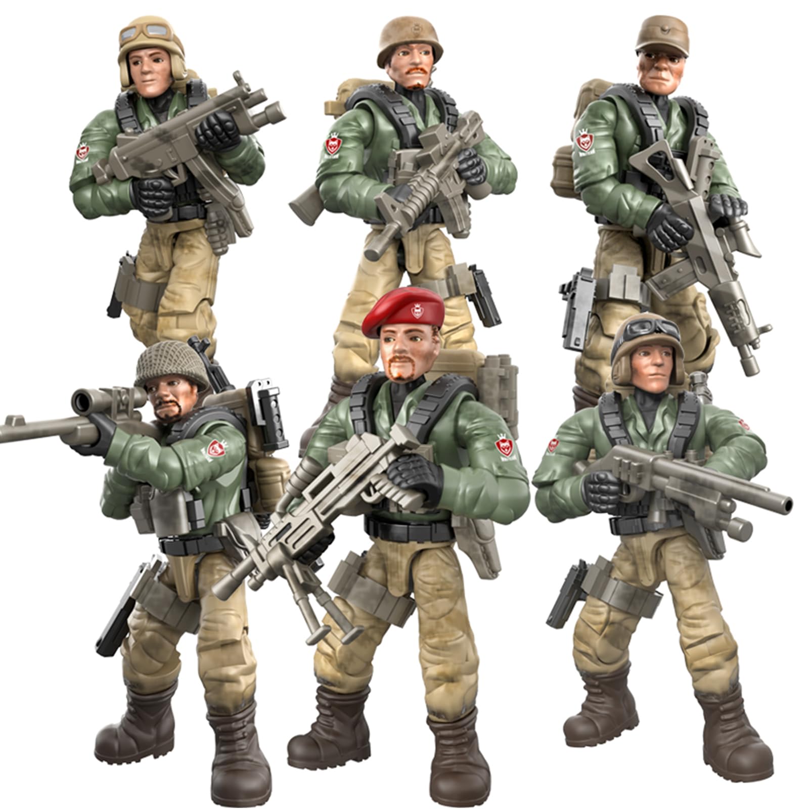 URFEDA 100 Stück Armee Soldaten Figuren Set - Mini Militär Actionfiguren 3,8-4,5cm
