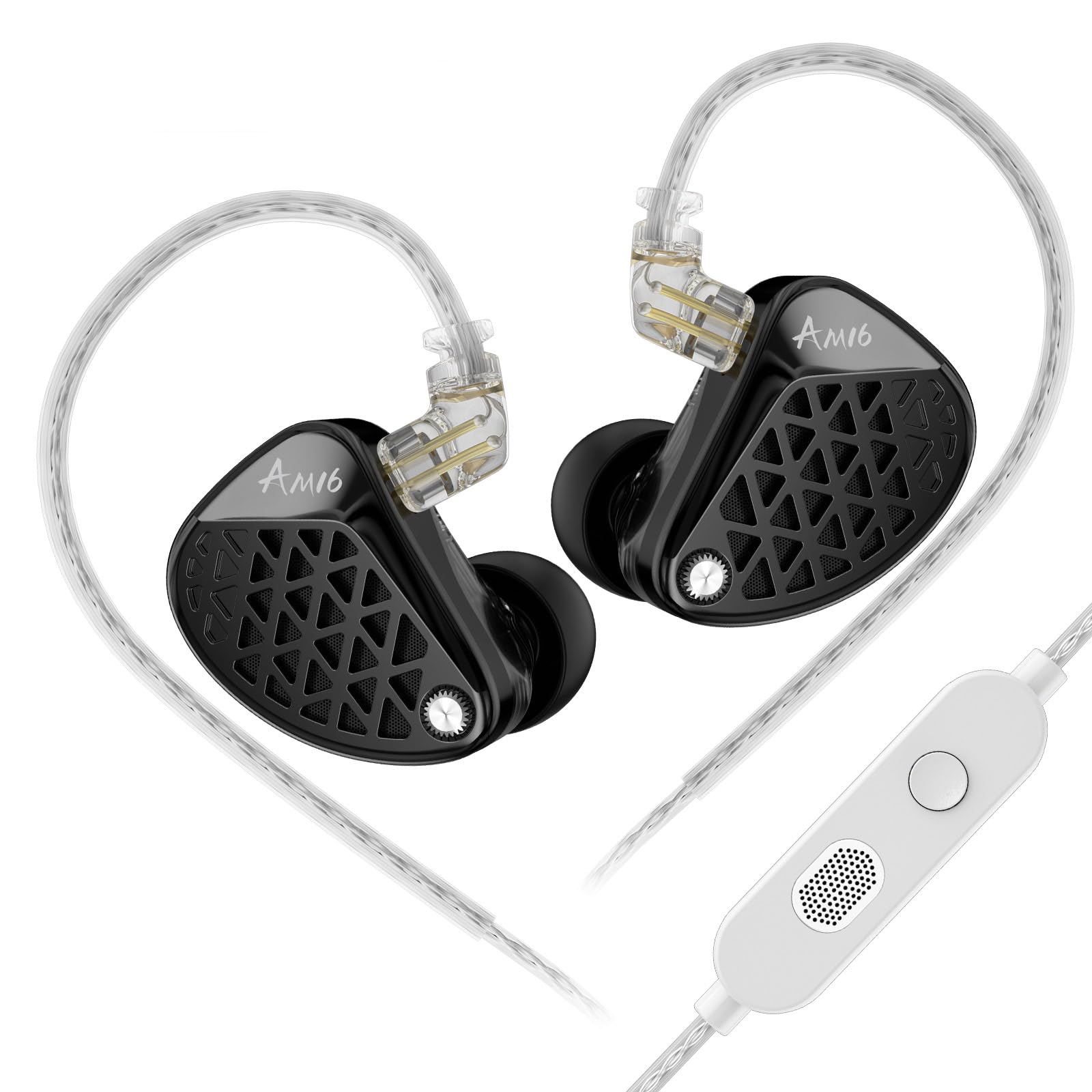 Photo 1 of KZ AM16 in Ear Monitor Headphones 16BA Drivers HiFi IEM Earphones High Clarity Gaming Earbuds Clarity in All Frequency Stereo Sound Comfortable Headphones for Musicians (Balanced, Mic)