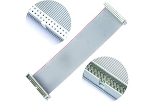 GENERIC Keszoox 2.54mm IDC Flat Ribbon Cable with FC 6/8/10/14/16/20/26/30/34/40P Dual Row IDC IDE Connector Socket, FC 34-Pin Male to Female IDE Extension Cable 30cm 1PCS (FM34-30cm-1Pcs)