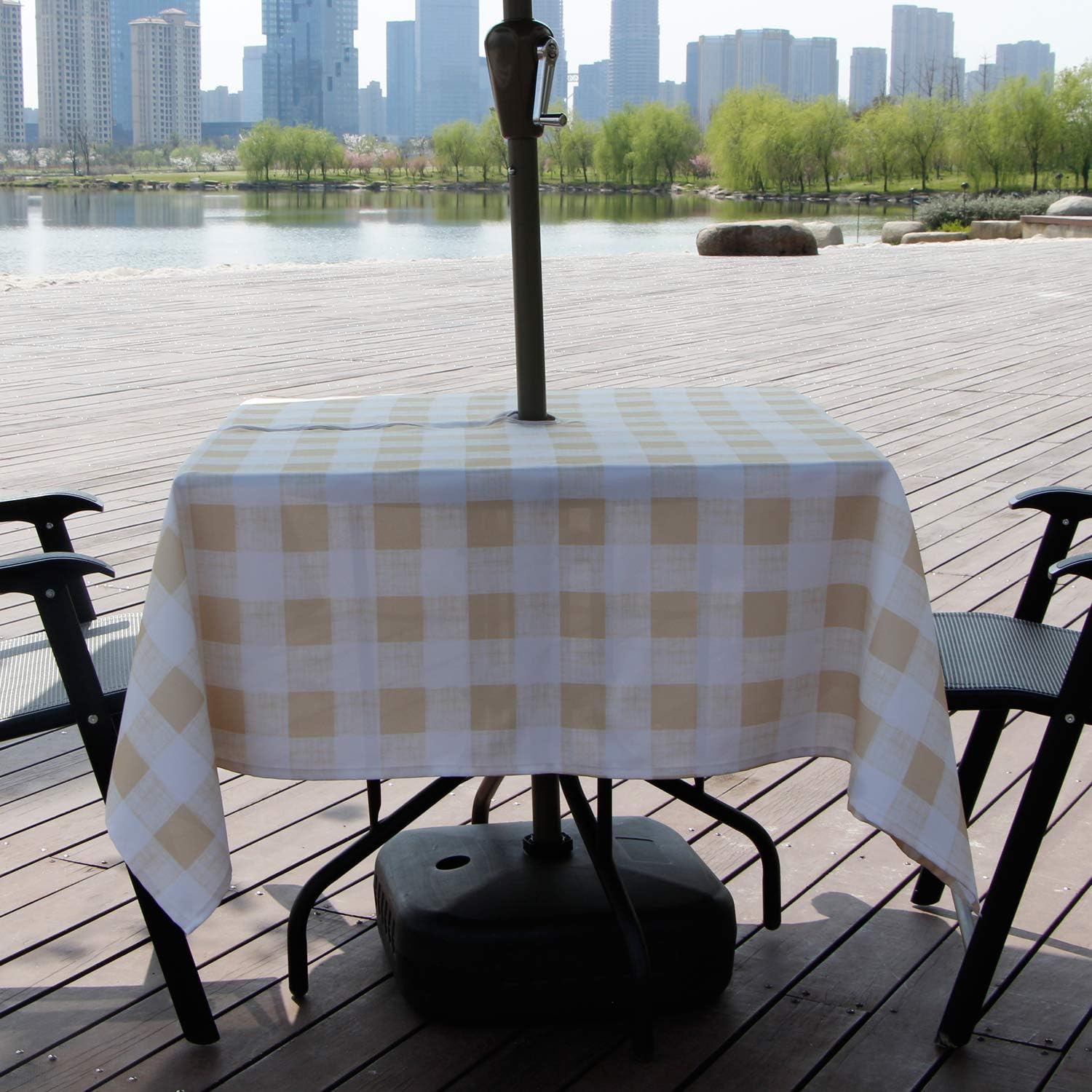 Best table cloth with hole for umbrella square
