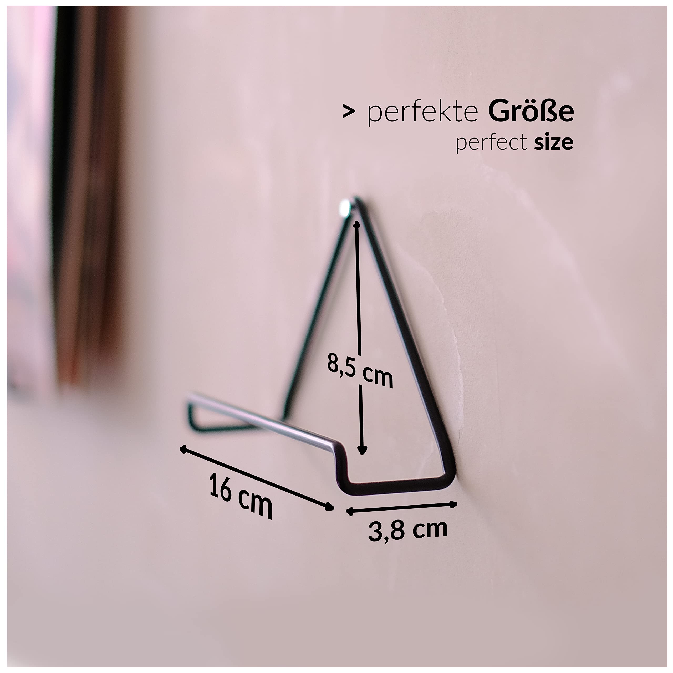 VinylRecordsLove Schallplatten Wandhalterung | 4 Stück | Vinyl Aufbewahrung | Farbe Matt Schwarz Metall | Vinyl Wandhalterung | Schallplatten Zubehör und Vinyl Regal | Schallplatten Deko für die Wand 2