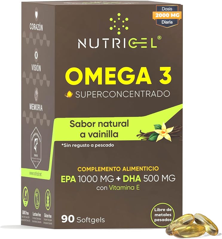 Omega 3 Capsulas 2000mg EPA 1000mg DHA 500mg Blíster Vainilla 90 cap — foto 1 de 8