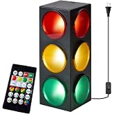 Playbees Traffic Light Lamp for Classroom, Stop Light Decor with Remote | Vibrant Color Changing Desk Toy for Bedrooms; Car Themed Room Accent; Fun Novelty Gift for Boys, Girls &amp; Toddlers