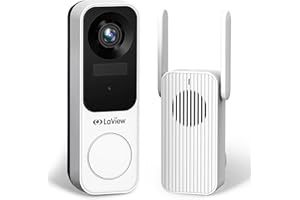 LaView Doorbell Camera Wireless, 2K 3MP HD WiFi Video Doorbell with Chime, Battery Powered Weatherproof Door Security Camera, Human Detection Night Vision, Two-Way Audio, USA Cloud Server