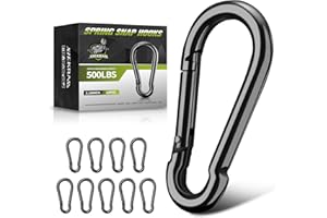 XIEKRAB 10Pcs Spring Snap Hooks, 3.16” Carabiner Clip, 500lbs Heavy Duty Rope Connector, Large Carabiners for Indoor & Outdoor, Hammock, Swing, Camping, Fishing, Hiking