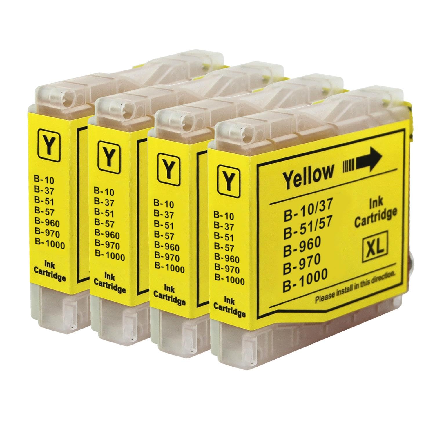 Go Inks 4 Yellow Ink Cartridges to replace Brother LC970Y and LC1000Y Compatible/non-OEM for Brother DCP, MFC and FAX Printers