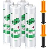 HERKKA Stretch Film With Handles Industrial Strength Moving Wrapping Plastic Roll Shrink Wrap For Pallet Wrap 15 Inches X 1000 Feet 4 Pack 60 Gauge