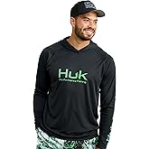HUK Mens Pursuit Vented Long Sleeve Hoodie, Fishing Shirt with Hood