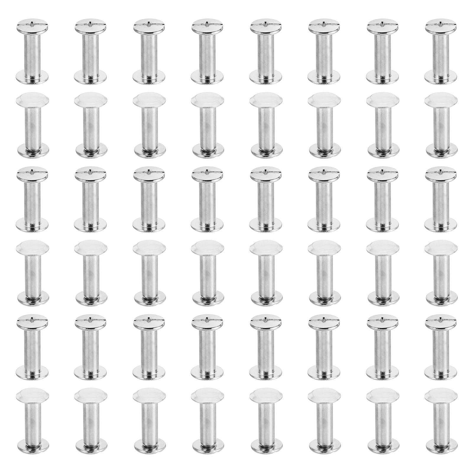 PATIKIL M5x16mm Chicago Screws, 100 Sets Chicago Screws Phillips Binding Post Screw Bolts Leather Rivets Brass Fasteners Connectors Steel for Leather Belt Scrapbook Photo Albums, Silvery