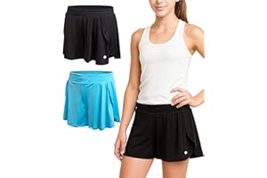 RBX Girls Athletic Shorts - 2 Pack Performance Flutter Butterfly Shorts for Girls - Dolphin Flowy Shorts with Inner Lining