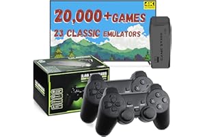 LIUWEI New Retro Gaming Console & Game Stick Pro - 20,000+ Classic Video Games, 23 Emulators, Dual Wireless Controllers, 4K HDMI Output, Plug & Play, Compatible with TV, PC, Projector, 64GB