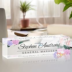 Name Plate for Desk Personalized Office Acrylic