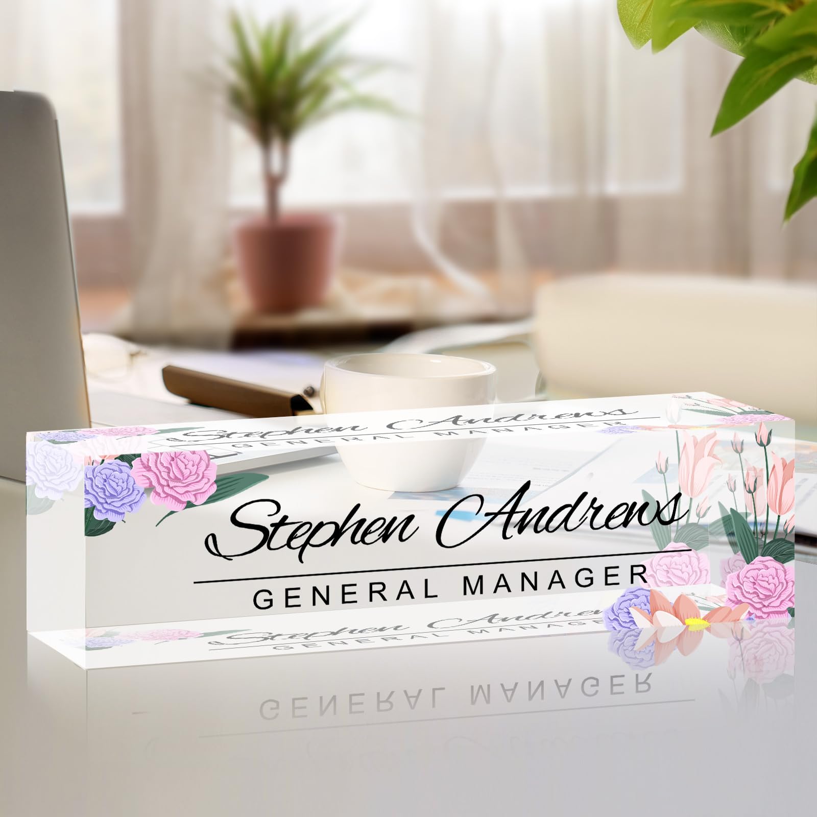 Name Plate for Desk Personalized Office Acrylic