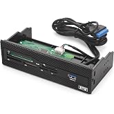 EIMSOAH PC Internal Card Reader, USB 3.0 Port High Speed Computer Front Panel, for M2 SD MS XD CF TF Card, Fits 5.25 Drive Bay