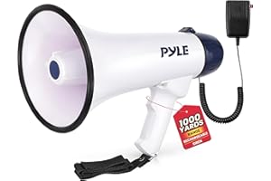 Pyle Megaphone - Compact and Portable PA Speaker - 40W Handheld Bullhorn with , Alarm Siren, Adjustable Volume, Detachable Mi