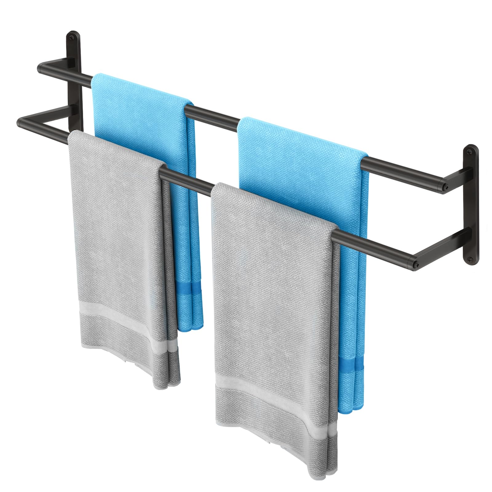 Photo 1 of 32Inch Double Towel Bar, JIAPAIDUO Towel Rack for Bathroom, Stainless Steel Double Bath Towel Bar, Wall Mounted Towel Holder, Matte Black