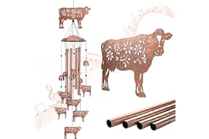 EZTZEN Cow Wind Chimes for Outside,Cow Gifts for Women/Men/Sympathy/Memorial/Festival Birthday Gifts Metal windchimes Outdoors/Indoors,Patio,Garden Decor,Yard Decor,Home,Porch