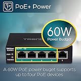TRENDnet TE-FP051 5-Port Long Range PoE+ Fast Ethernet Switch 250m view 3