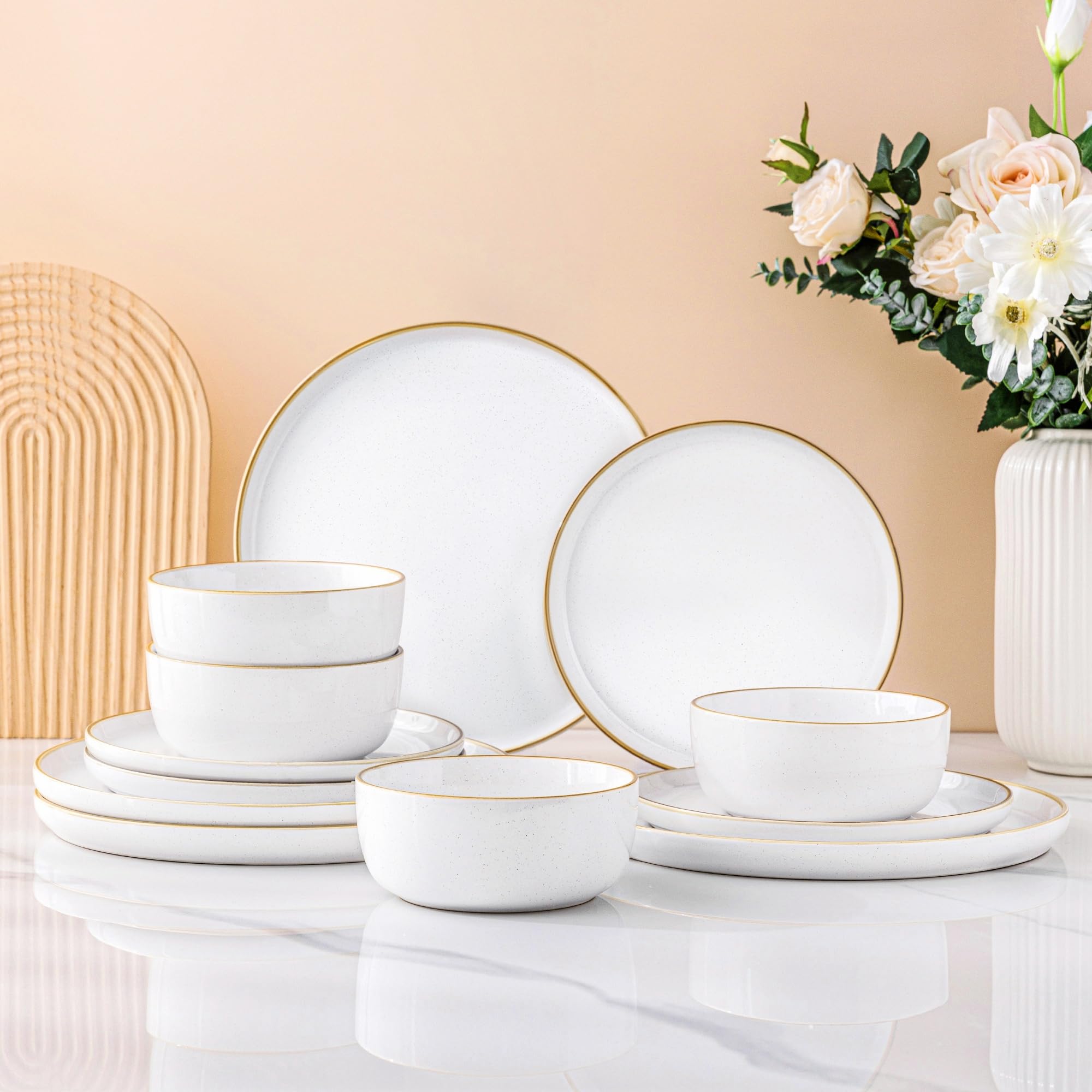 AmorArc Salatteller ASP083PK-2P – 25,4 Cm, Bleifrei, Extra Stark Glasiert, Mikrowellen- & Spülmaschinenfest