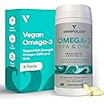 VEGETOLOGY Vegan Omega 3 Supplement – Omega-3, EPA, DHA Supplements & Vitamin D3 – Algae Omega 3 Vegan Supplements for Brain, Eye & Heart Health – Omega 3 for Kids & Adults (180 Capsules)